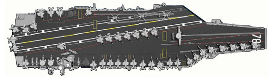 美国“福特”级航母(CVN－78)甲板布局图
